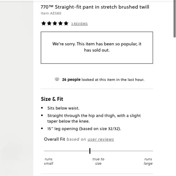 770 Straight-fit pant in stretch brushed twill - Picture 10 of 11